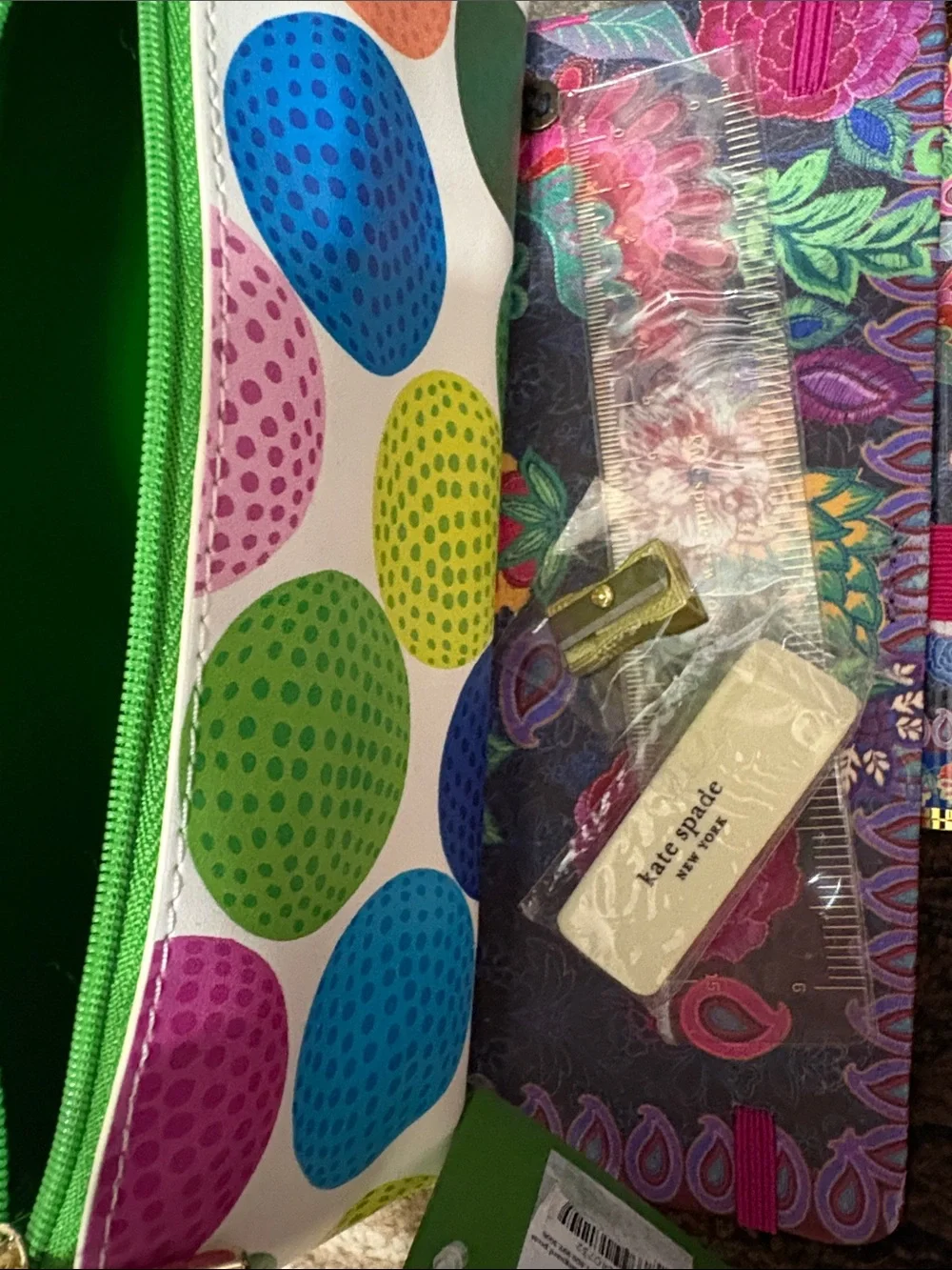 NWT Kate Spade Multicolor Golf Balls Pencil Case